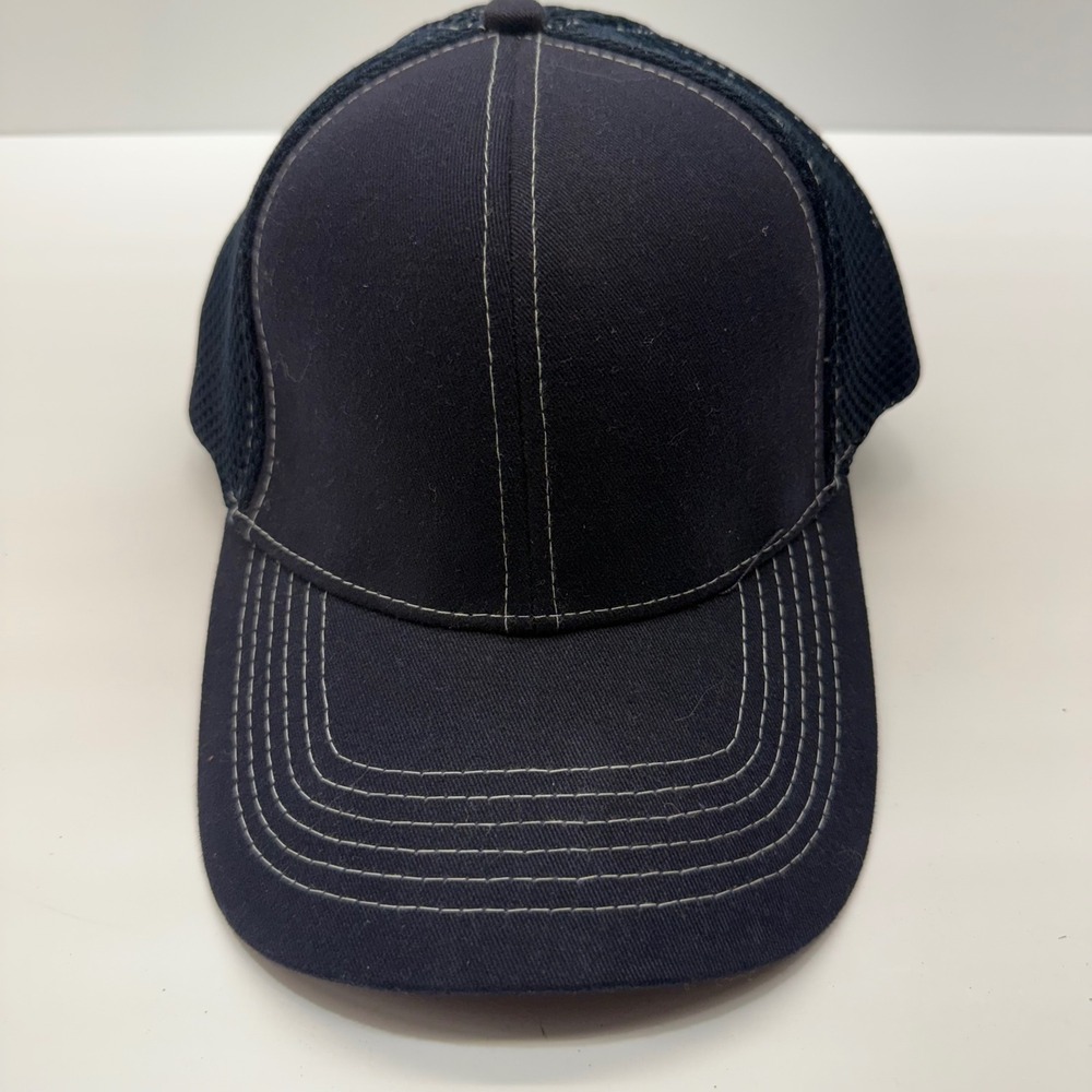 Pacific Headwear Pro Series 454C Trucker Hat Navy Blue Mesh Flex Fit Cap SM-MED